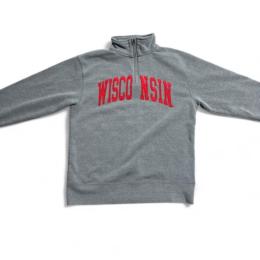 Vintage Gray Wisconsin Quarter-Zip Sweatshirt